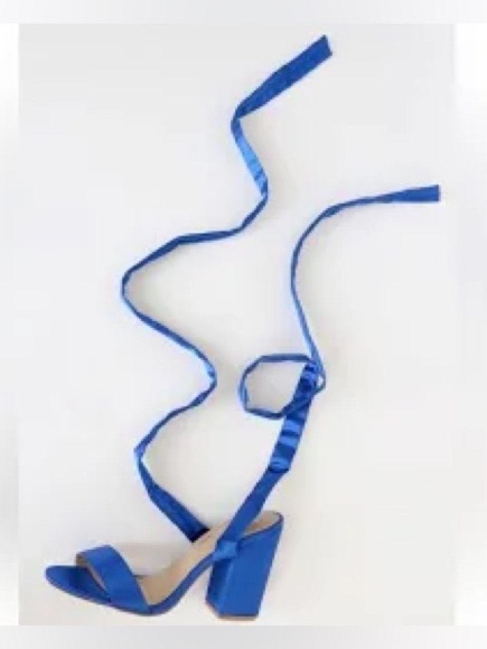 Lulus Alta Blue Satin Lace-Up Heels royal blue women’s size  8.5